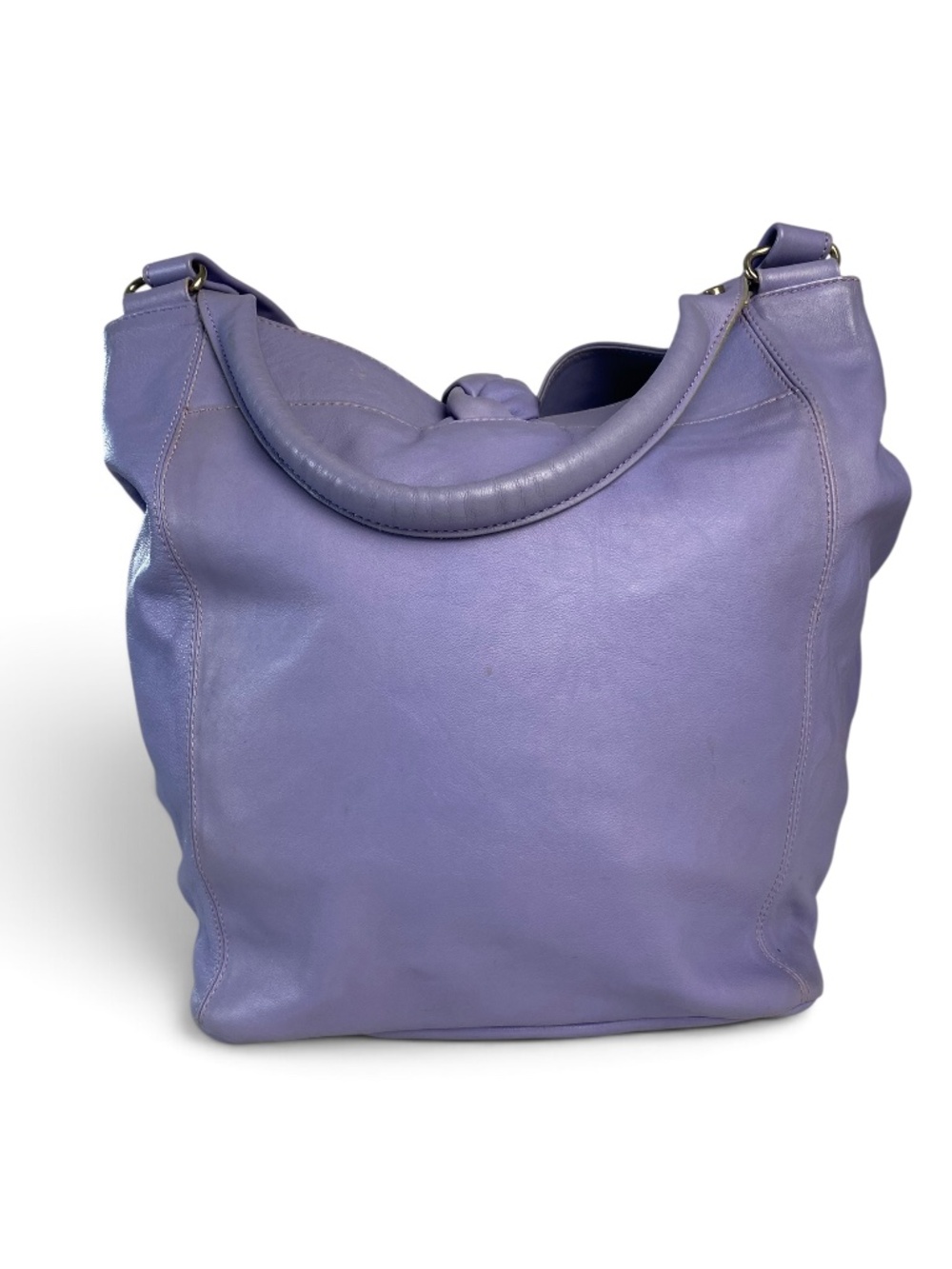 Vintage Lazaro Argentina Lavender Leather Hobo Shoulder Bag - Picture 3 of 16